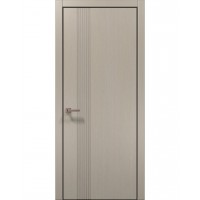 Двери Папа Карло STYLE ST-34 Дуб кремовый, кромка алюминий черный