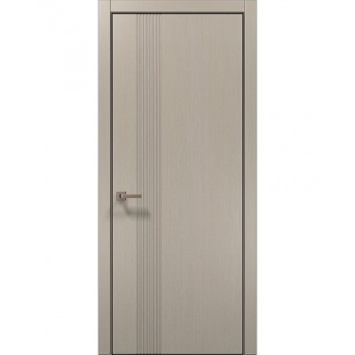 Двери Папа Карло STYLE ST-34 Дуб кремовый, кромка алюминий черный