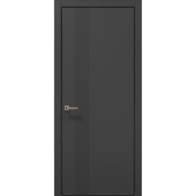 Двери Папа Карло STYLE ST-34 Темно серый супермат, кромка алюминий черный