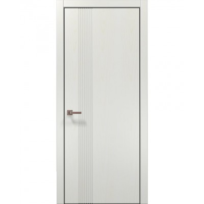 Двери Папа Карло STYLE ST-34 Ясень белый, кромка алюминий черный