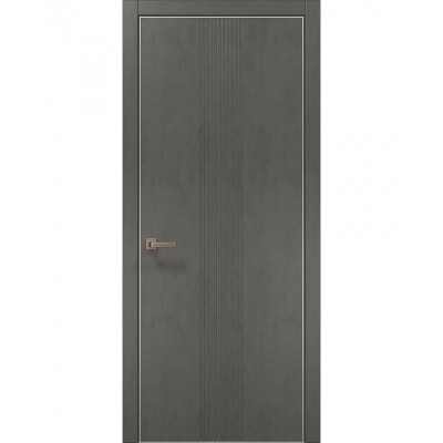 Двері Папа Карло STYLE ST-35 Бетон сірий, кромка алюміній сірий