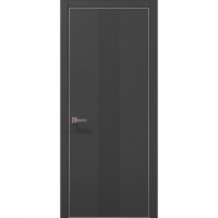 Двері Папа Карло STYLE ST-35 Темно сірий супермат, кромка алюміній сірий