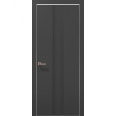 Двері Папа Карло STYLE ST-35 Темно сірий супермат, кромка алюміній сірий