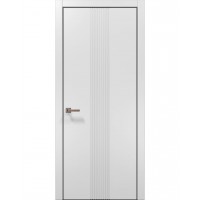 Двері Папа Карло STYLE ST-35 Білий матовий, кромка алюміній чорний