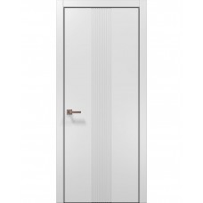 Двери Папа Карло STYLE ST-35 Белый матовый, кромка алюминий черный