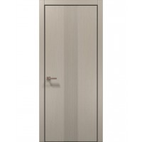 Двері Папа Карло STYLE ST-35 Дуб кремовий, кромка алюміній чорний