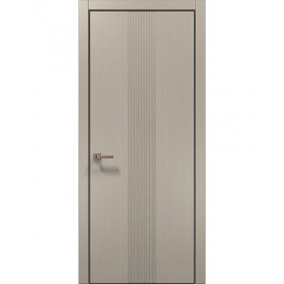 Двери Папа Карло STYLE ST-35 Дуб кремовый, кромка алюминий черный