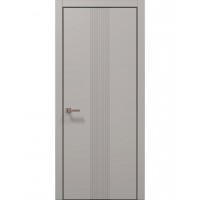 Двері Папа Карло STYLE ST-35 Світло сірий супермат, кромка алюміній чорний