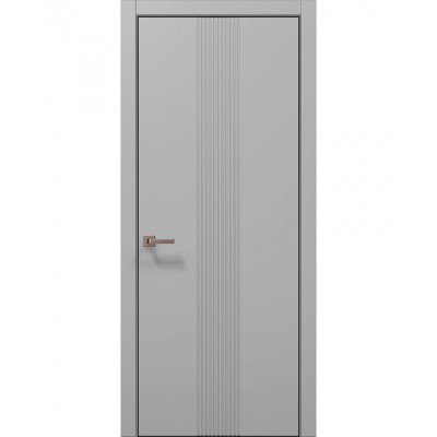 Двери Папа Карло STYLE ST-35 Серый матовый, кромка алюминий черный
