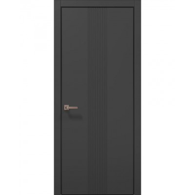 Двери Папа Карло STYLE ST-35 Темно серый супермат, кромка алюминий черный