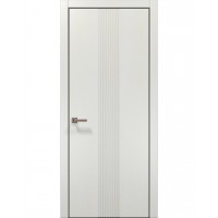 Двері Папа Карло STYLE ST-35 Ясень білий, кромка алюміній чорний