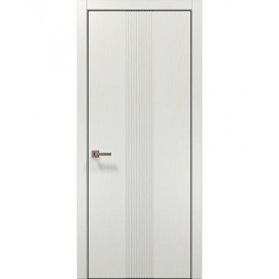 Двери Папа Карло STYLE ST-35 Ясень белый, кромка алюминий черный