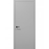 Двері Папа Карло PLATO PL-01 Сірий матовий, кромка алюміній срібло