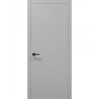 Двері Папа Карло PLATO PL-01 Сірий матовий, кромка алюміній срібло