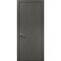 Двері Папа Карло PLATO PL-01 Бетон сірий, кромка алюміній чорний