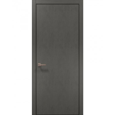 Двері Папа Карло PLATO PL-01 Бетон сірий, кромка алюміній чорний