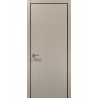 Двері Папа Карло PLATO PL-01 Дуб кремовий, кромка алюміній чорний