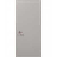 Двері Папа Карло PLATO PL-01 Світло сірий супермат, кромка алюміній чорний