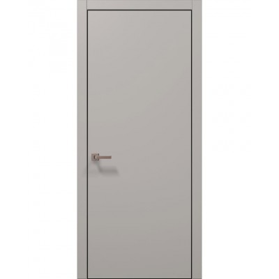 Двері Папа Карло PLATO PL-01 Світло сірий супермат, кромка алюміній чорний