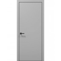 Двері Папа Карло PLATO PL-01 Сірий матовий, кромка алюміній чорний