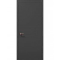 Двері Папа Карло PLATO PL-01 Темно сірий супермат, кромка алюміній чорний