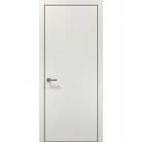 Двері Папа Карло PLATO PL-01 Ясен білий, кромка алюміній чорний