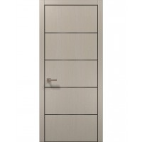 Двері Папа Карло PLATO PL-02 Дуб кремовий, кромка алюміній чорний