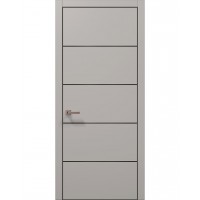 Двері Папа Карло PLATO PL-02 Світло сірий супермат, кромка алюміній чорний