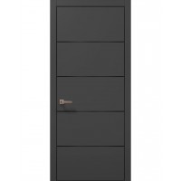 Двері Папа Карло PLATO PL-02 Темно сірий супермат, кромка алюміній чорний