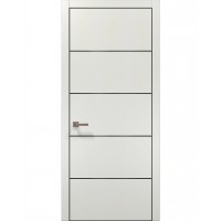 Двері Папа Карло PLATO PL-02 Ясен білий, кромка алюміній чорний