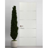 Двери скрытые Папа Карло PL-02 Ясень белый, кромка алюминий серебро