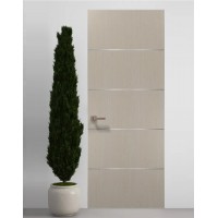 Двері приховані Папа Карло PL-02 Дуб кремовий, кромка алюміній срібло