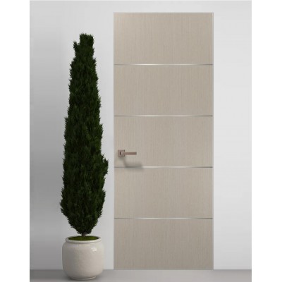 Двери скрытые Папа Карло PL-02 Дуб кремовый, кромка алюминий серебро