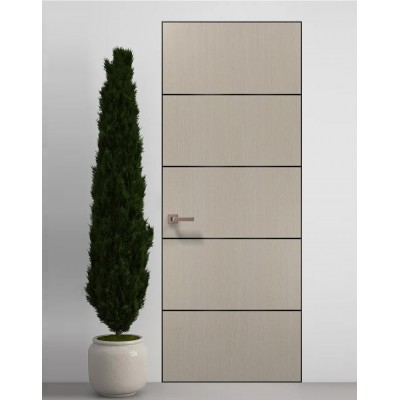 Двери скрытые Папа Карло PL-02 Дуб кремовый, кромка алюминий черный