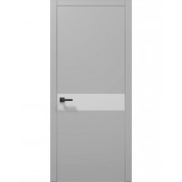 Двері Папа Карло PLATO PL-03 Сірий матовий, кромка алюміній срібло