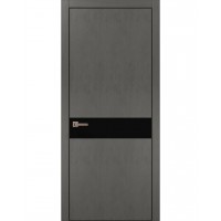 Двері Папа Карло PLATO PL-03 Бетон сірий, кромка алюміній чорний