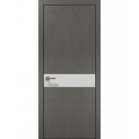 Двері Папа Карло PLATO PL-03 Бетон сірий, кромка алюміній чорний