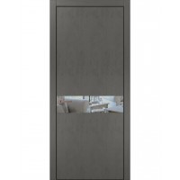 Двері Папа Карло PLATO PL-03 Бетон сірий, кромка алюміній чорний