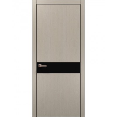 Двери Папа Карло PLATO PL-03 Дуб кремовый, кромка алюминий черный