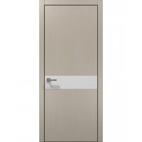 Двери Папа Карло PLATO PL-03 Дуб кремовый, кромка алюминий черный