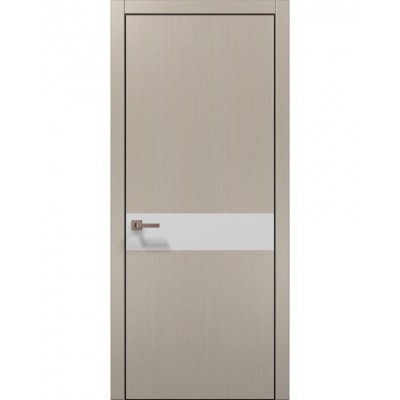 Двери Папа Карло PLATO PL-03 Дуб кремовый, кромка алюминий черный