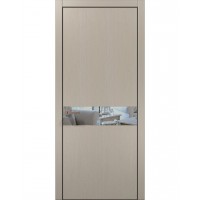 Двери Папа Карло PLATO PL-03 Дуб кремовый, кромка алюминий черный
