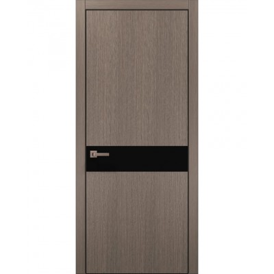 Двери Папа Карло PLATO PL-03 Дуб серый, кромка алюминий черный