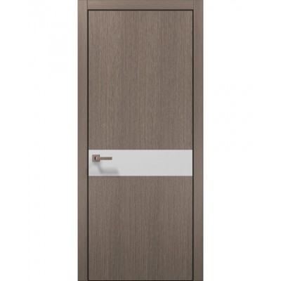 Двери Папа Карло PLATO PL-03 Дуб серый, кромка алюминий черный