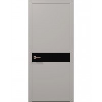 Двери Папа Карло PLATO PL-03 Светло серый супермат, кромка алюминий черный