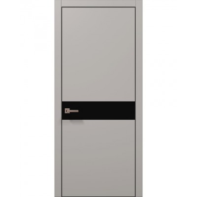 Двері Папа Карло PLATO PL-03 Світло сірий супермат, кромка алюміній чорний
