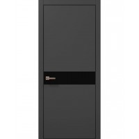 Двери Папа Карло PLATO PL-03 Темно серый супермат, кромка алюминий черный