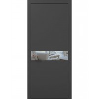 Двери Папа Карло PLATO PL-03 Темно серый супермат, кромка алюминий черный