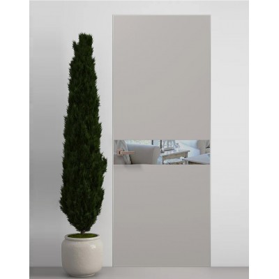 Двери скрытые Папа Карло PL-03 Светло серый супермат, кромка алюминий серебро