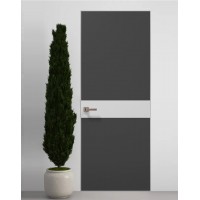 Двери скрытые Папа Карло PL-03 Темно серый супермат, кромка алюминий серебро